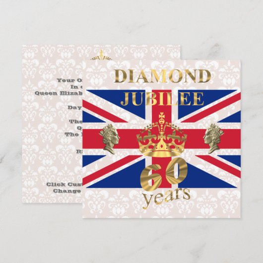 De Queens Diamond Jubilee Kaart (Voorkant / Achterkant)