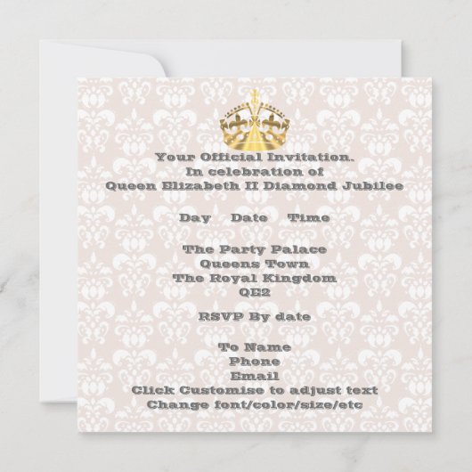 De Queens Diamond Jubilee Kaart (Achterkant)