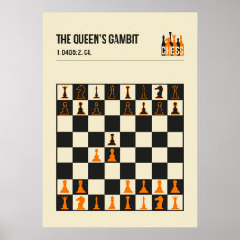 De Queens Gambit  Chess Illustratie Poster