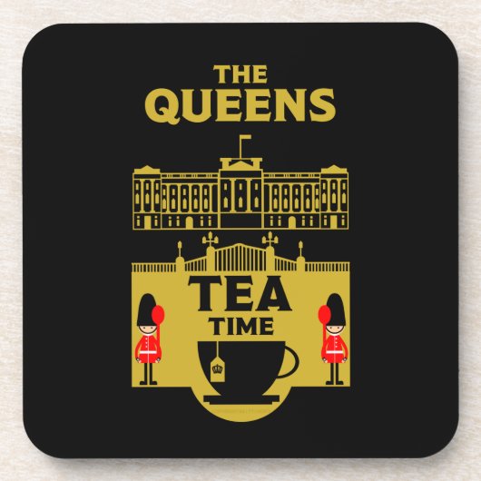 De Queens Tea Time Coronation Gifts Bier Onderzetter (Voorkant)