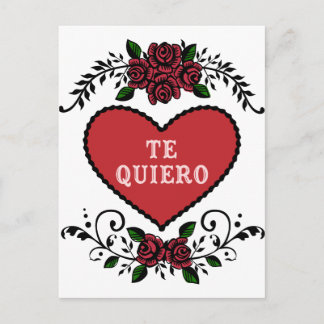 De Quiero Antiek Heart en Rozen Briefkaart