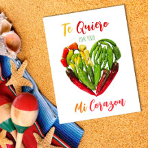 De Quiero Chili Peppers Heart Valentijns Briefkaar