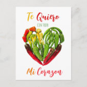 De Quiero Chili Peppers Heart Valentijns Briefkaar Briefkaart (Voorkant)