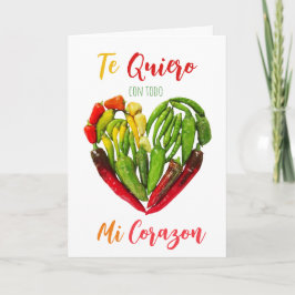 De Quiero Chili Peppers Heart Valentijns Briefkaar Kaart
