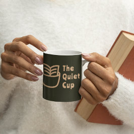 De Quiet Cup Quote L Dark Green Branded Mok