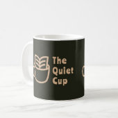 De Quiet Cup Quote L Dark Green Branded Mok (Voorkant links)