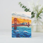De Quilling Golden Gate Bridge in San Francisco Briefkaart (Staand voorkant)
