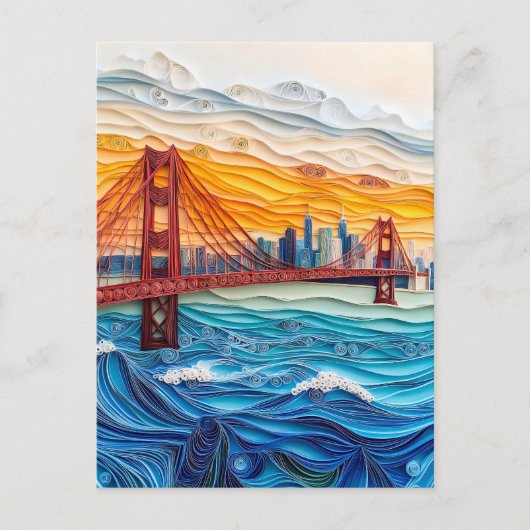 De Quilling Golden Gate Bridge in San Francisco Briefkaart (Voorkant)