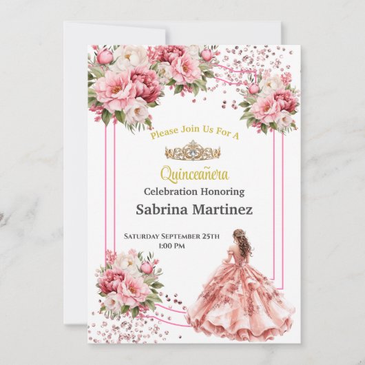 De Quinceanera Uitnodiging (Voorkant)