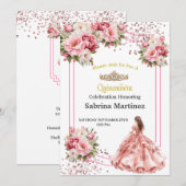 De Quinceanera Uitnodiging (Voorkant / Achterkant)
