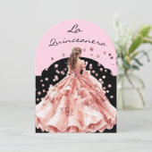 De Quinceanera Uitnodiging (Staand voorkant)