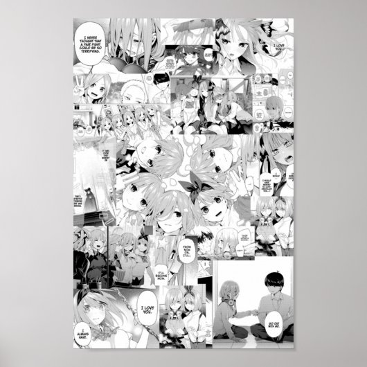 De quintessante quintuplets manga collage poster (Voorkant)