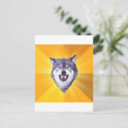De Raad Dierlijk Internet Meme van de Wolf van de Briefkaart (Staand voorkant)
