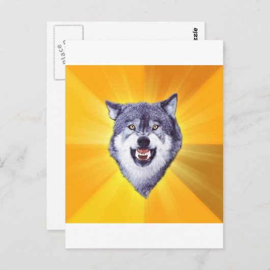 De Raad Dierlijk Internet Meme van de Wolf van de Briefkaart (Voorkant / Achterkant)