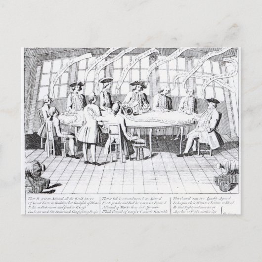 De Raad van Oorlog in 1756 Briefkaart (Voorkant)