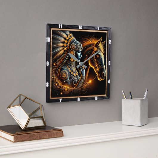 De raadselachtige band tussen een krijger en een h vierkante klok (Kantoor)