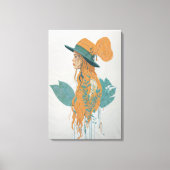 De raadselachtige dame in bloei canvas afdruk (Voorkant)