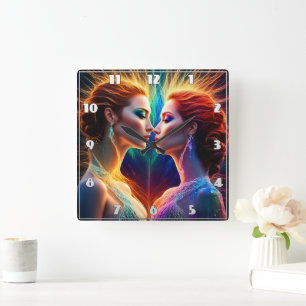 De raadselachtige dualiteit van geanimeerde roodha vierkante klok