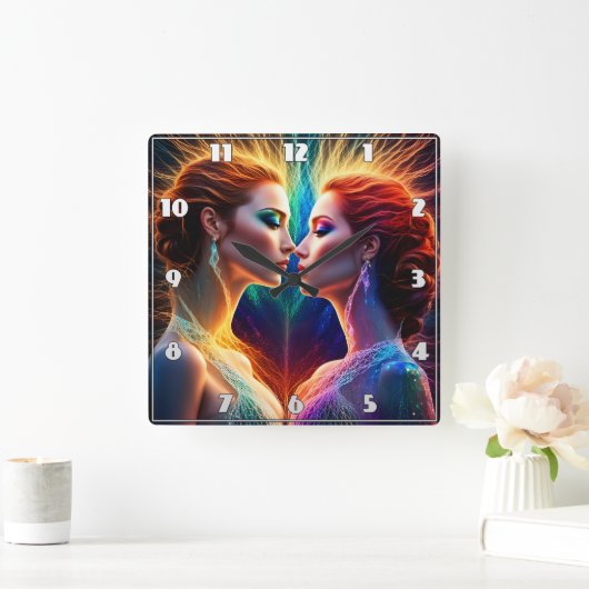 De raadselachtige dualiteit van geanimeerde roodha vierkante klok (Huis)