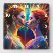 De raadselachtige dualiteit van geanimeerde roodha vierkante klok (Voorkant)