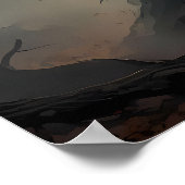 De raadselachtige heks in een donker, griezelig bo poster (Hoek)