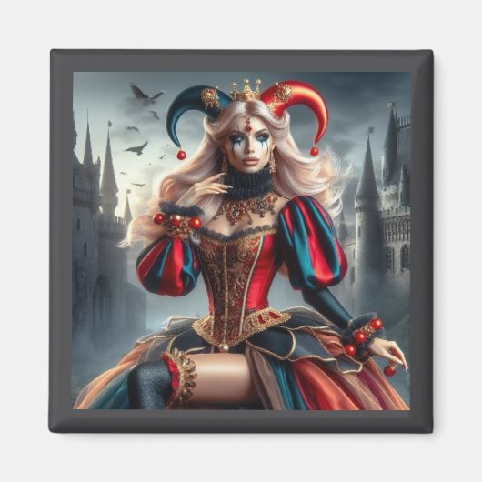 De raadselachtige Jester Queen - Magnet Art (Voorkant)