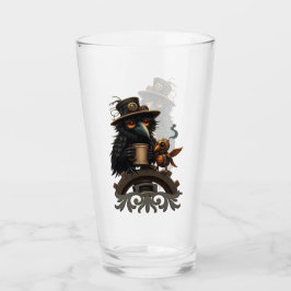 De raaf aangedreven door koffie glas