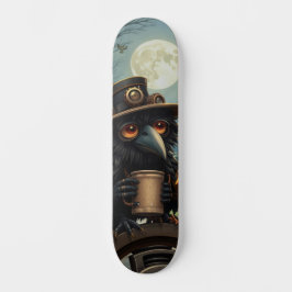 De raaf aangedreven door koffie persoonlijk skateboard