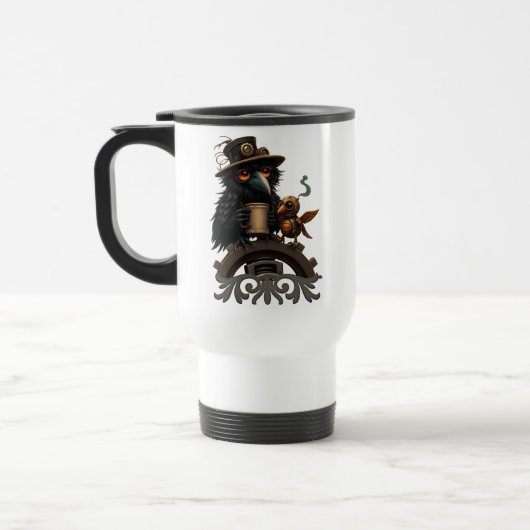 De raaf aangedreven door koffie reisbeker (Links)