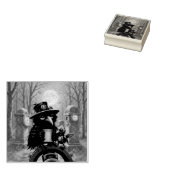 De raaf aangedreven door koffie rubberstempel (Gestempeld)