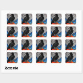 De Raaf Vierkante Sticker (Vel)