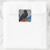 De Raaf Vierkante Sticker (Tas)