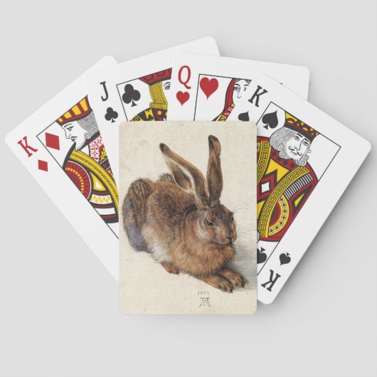DE RABBIT Young Hare van Albrecht Durer Pokerkaarten (Achterkant)