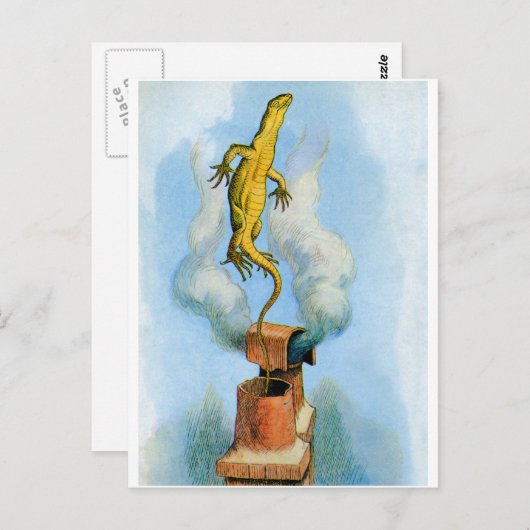 DE RABBIT ZENDT IN EEN BEETJE VAN DE LIZARD BRIEFKAART (Voorkant / Achterkant)