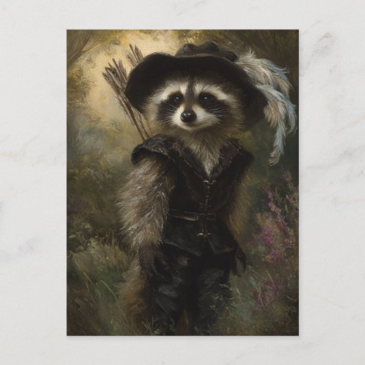 De Raccoon boogschietspecialist gekleed in het zwa Briefkaart (Voorkant)