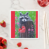 De Raccoon Papier Valentijn Napkin. Servetten (Insitu)