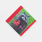 De Raccoon Papier Valentijn Napkin. Servetten (Hoek)