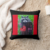De Raccoon Valentijn Pillow ligt aan de kant Kussen (Deken)