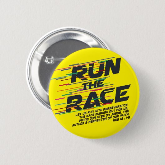 De Race Bible Verse-Button uitvoeren Ronde Button 5,7 Cm (Voorkant /achterkant)