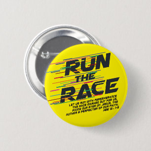 De Race Bible Verse-Button uitvoeren Ronde Button 5,7 Cm