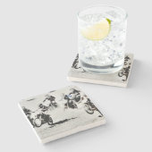 De race is aan - Motocross-racers Stenen Onderzetter (Zijkant)