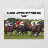 DE RACE IS OP DE BRIEFKAART PARTIJINVITATIE (Voorkant)