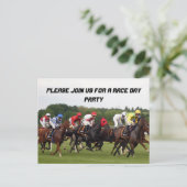 DE RACE IS OP DE BRIEFKAART PARTIJINVITATIE (Staand voorkant)