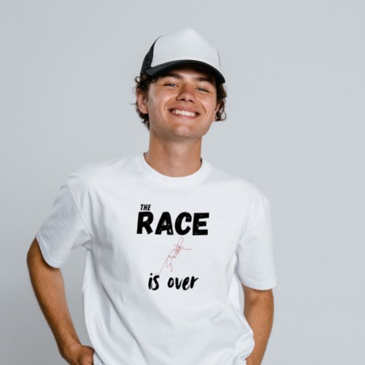 De race is over het Afstuderen T-shirt