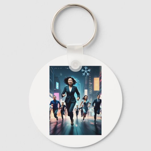 De race naar succes sticker sleutelhanger (Voorkant)