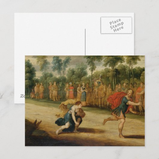 De Race van Atalanta en Hippomenes (olie op het pa Briefkaart (Voorkant / Achterkant)