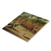 De Race van Atalanta en Hippomenes (olie op het pa Tegeltje (Zijkant)