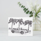 De Raceauto van de kerstman Feestdagenkaart (Staand voorkant)