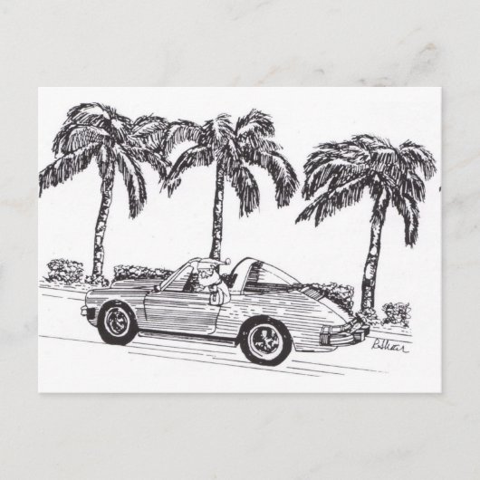 De Raceauto van de kerstman Feestdagenkaart (Voorkant)