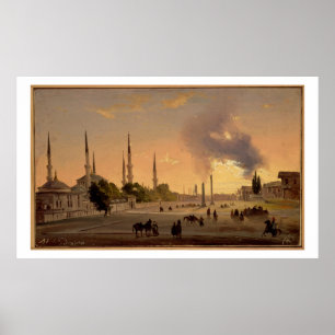 De Racecursus in Constantinopel (olie op doek) Poster
